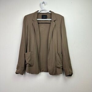 Talula linen blend light brown blazer jacket size 4 NWOT